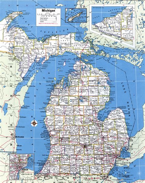 michigan map with cities and towns|Map of Michigan Cities .